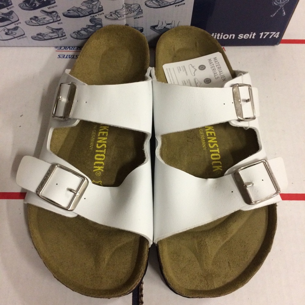 Birkenstock White Arizona Sandals